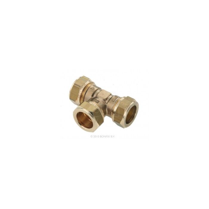 Bonfix messing t-stuk 3 x knel 22 mm