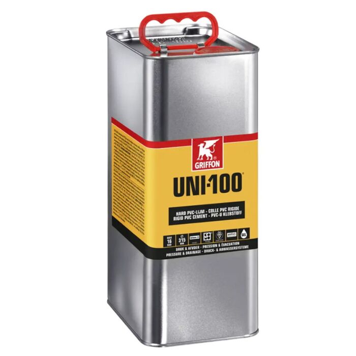 Griffon hard pvc lijm, Uni-100, blik à 5000 ml