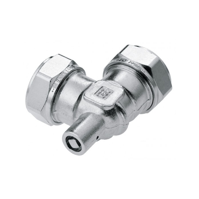 Bonfix messing knie met ontluchter vertind 2 x knel 22 mm Bonfix messing knie met ontluchter vertind 2 x knel 22 mm