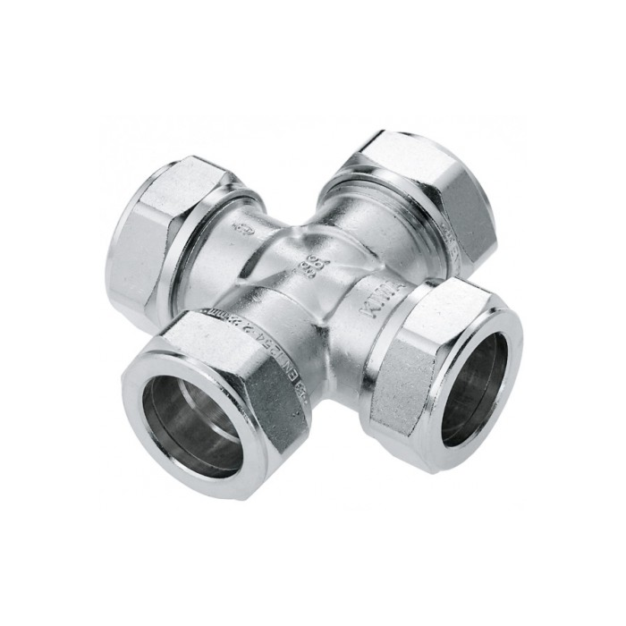 Bonfix messing kruisstuk 4 x knel vernikkeld Bonfix messing kruisstuk 4 x knel vernikkeld