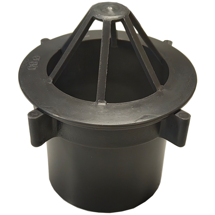 Gootuitloop met wartel voor bakgoot antraciet uitloop 80mm