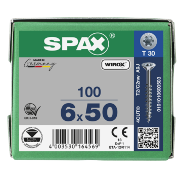 Spax spaanplaatschroeven T20 verzinkt 6 mm mm deeldraad