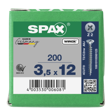 Spax spaanplaatschroeven PZ2 verzinkt 3.5 mm voldraad