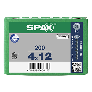 Spax spaanplaatschroeven PZ2 verzinkt 4 mm voldraad