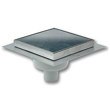 Afvoerput RVS  tegeldeksel onderuitlaat