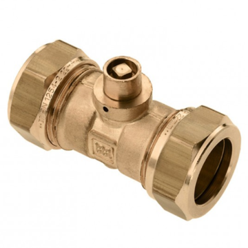 Messing koppeling met ontluchter 2 x knel